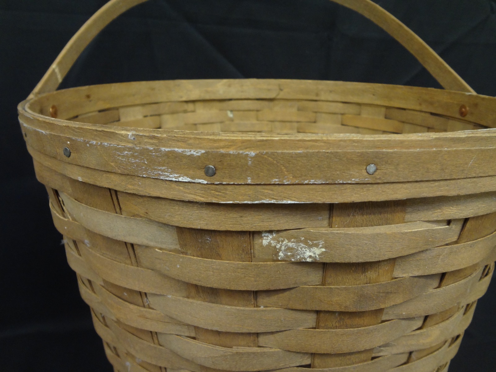 Lot Detail Tall Longaberger Lidded Handled Basket