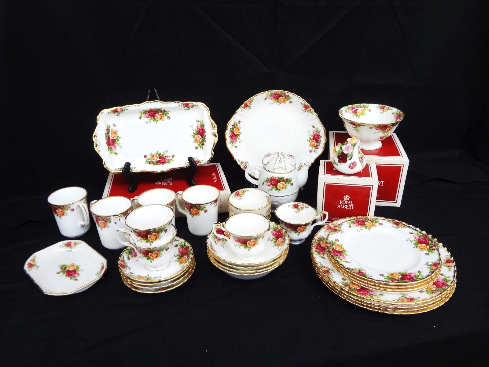 Lot Detail Royal Albert China Old Country Rose Service for Four With