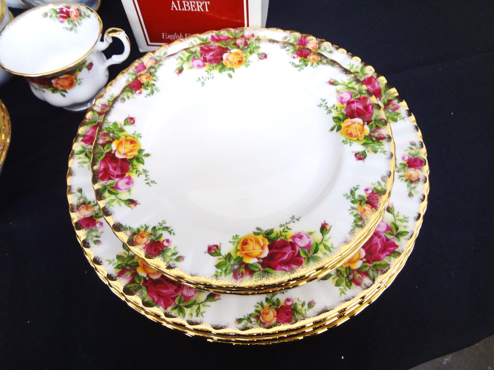 Lot Detail Royal Albert China Old Country Rose Service for Four With