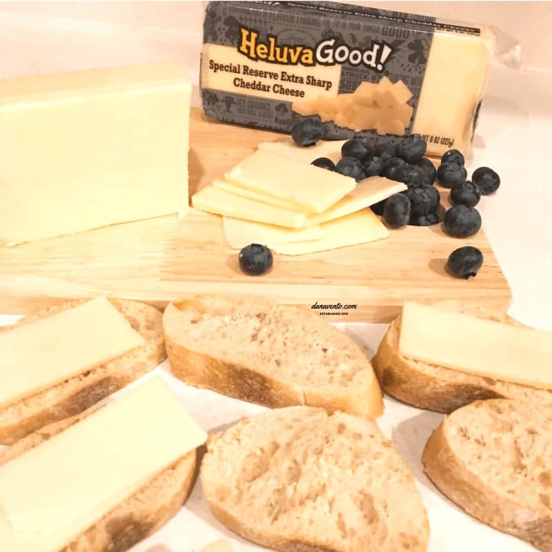 Extra Sharp White Cheddar Grilled Cheese Bites with Blueberries