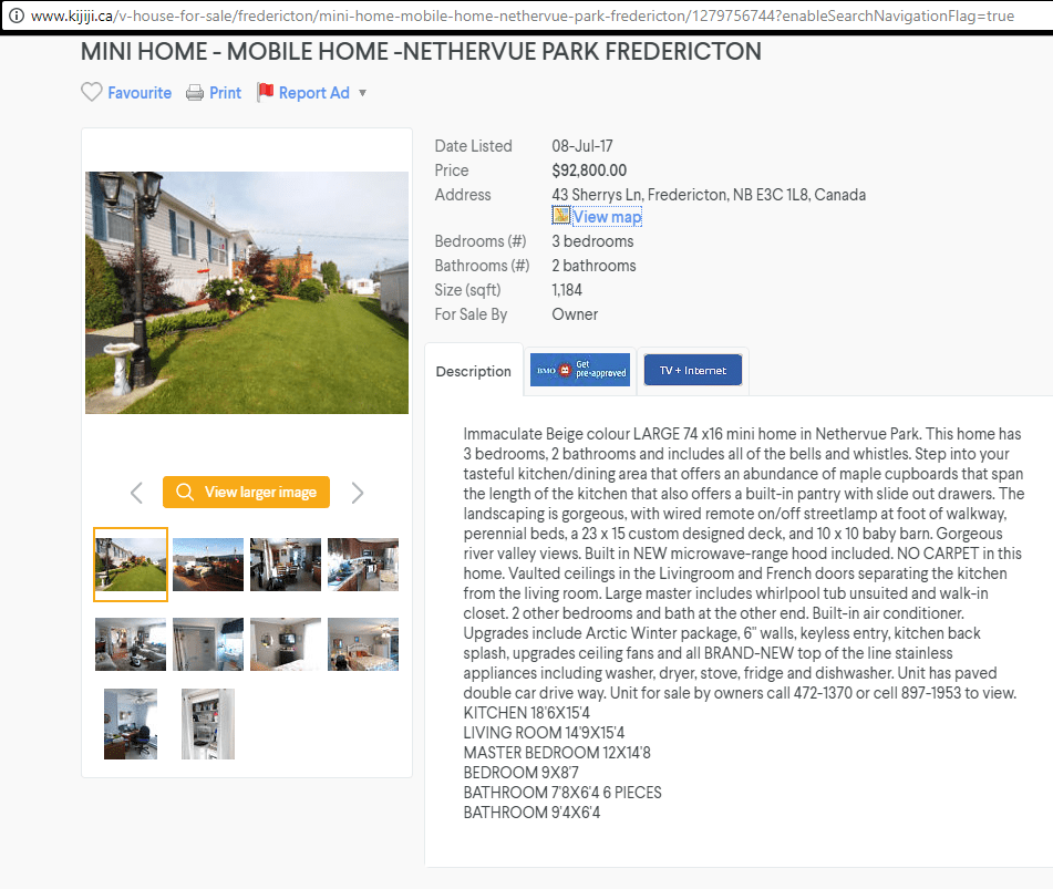 Cost of Housing in New Brunswick