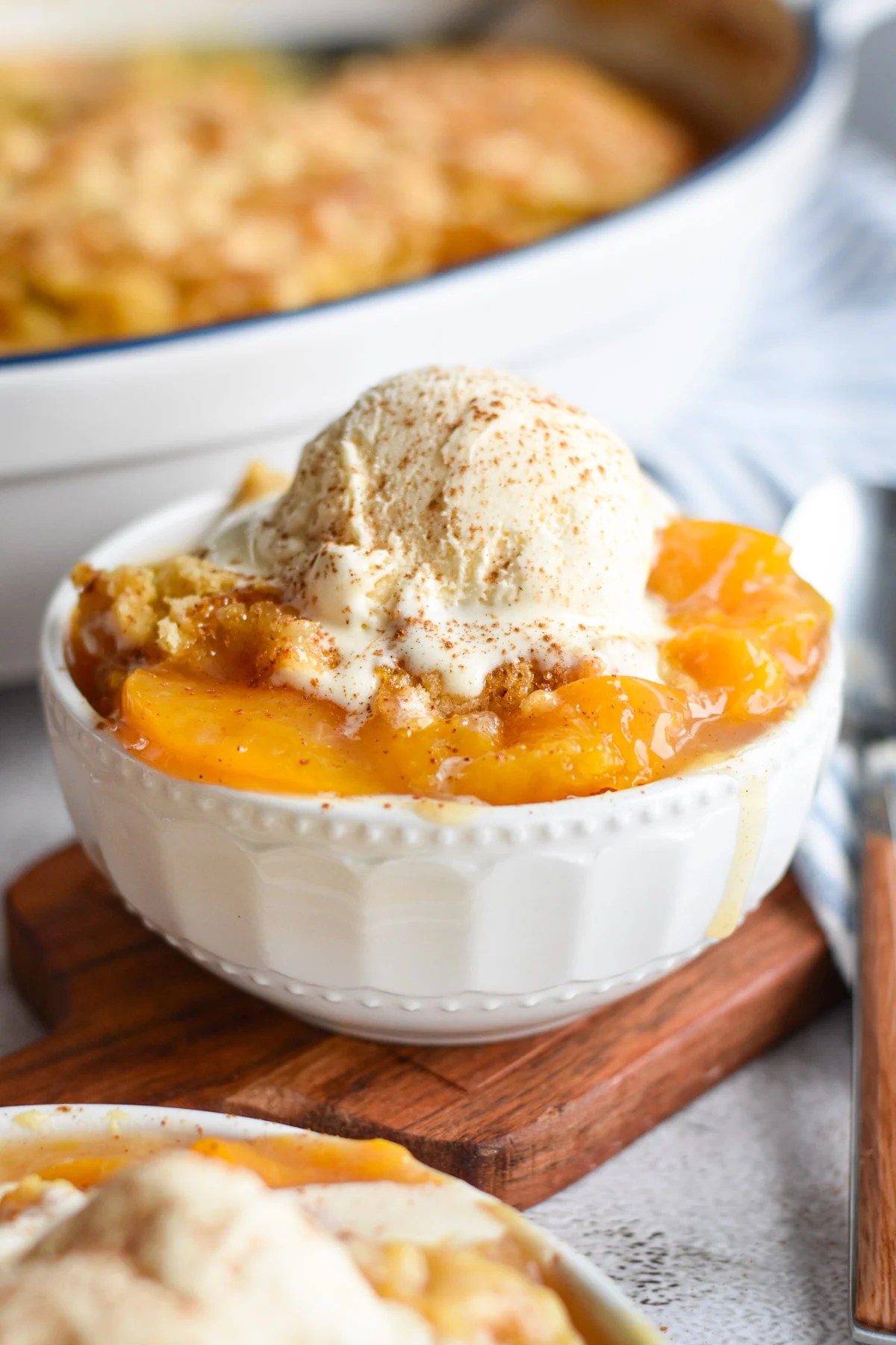 Peach Cobbler with Cake Mix (Use Canned or Fresh Peaches!)