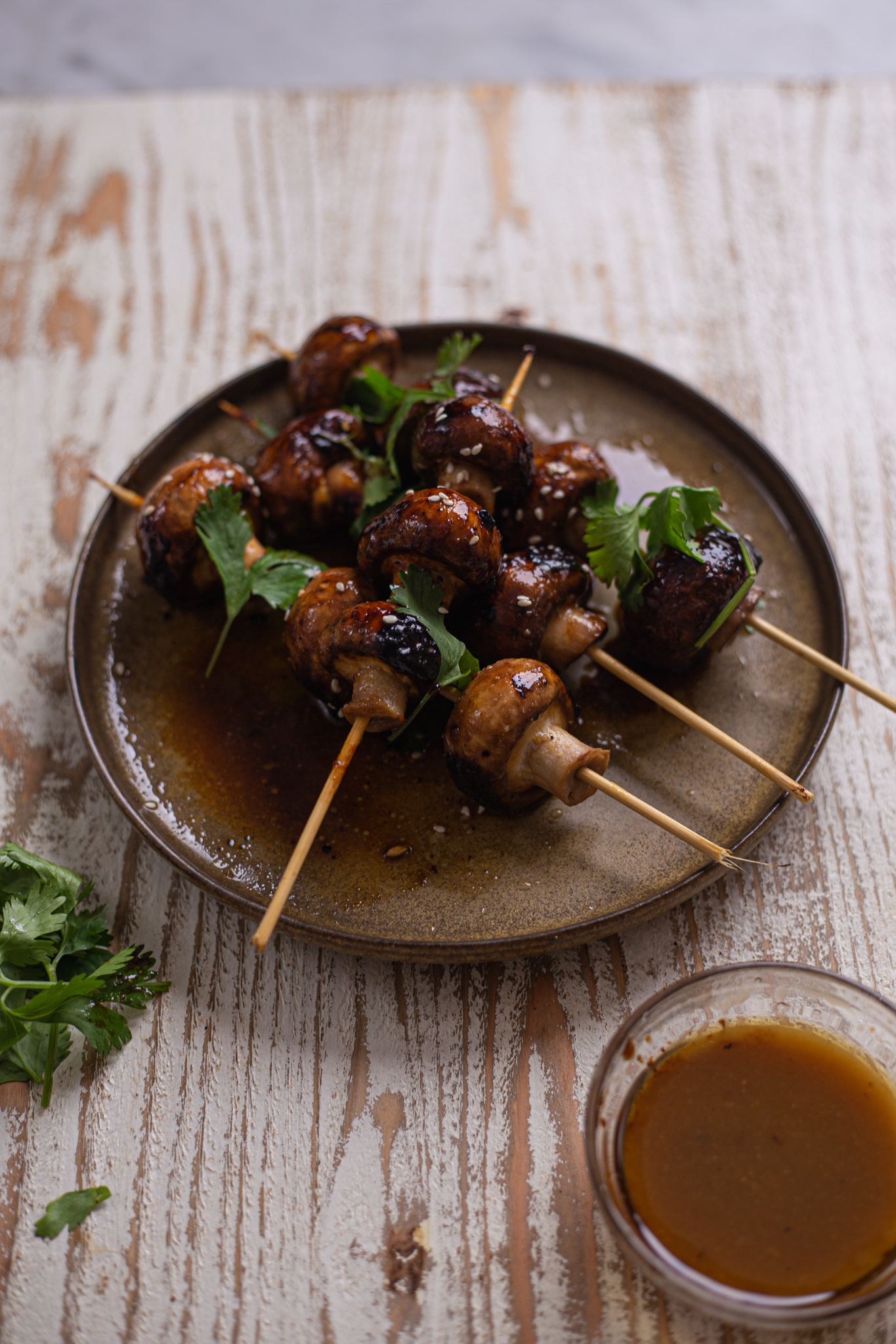 Miso Glazed Mushroom Skewers Dan Churchill