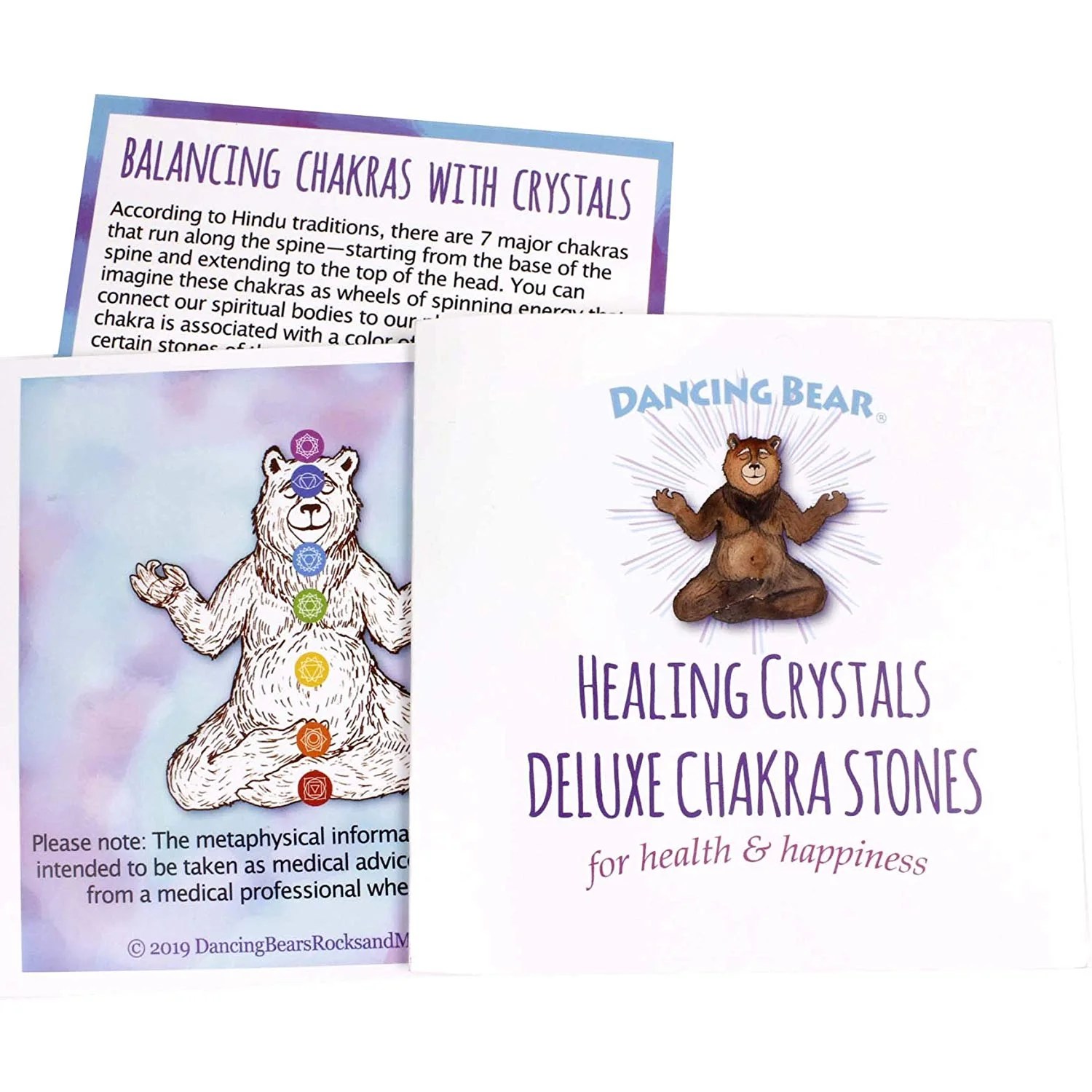 Deluxe Healing Crystals Chakra Balance Kit (8 pc Set), 7 Premium Extra