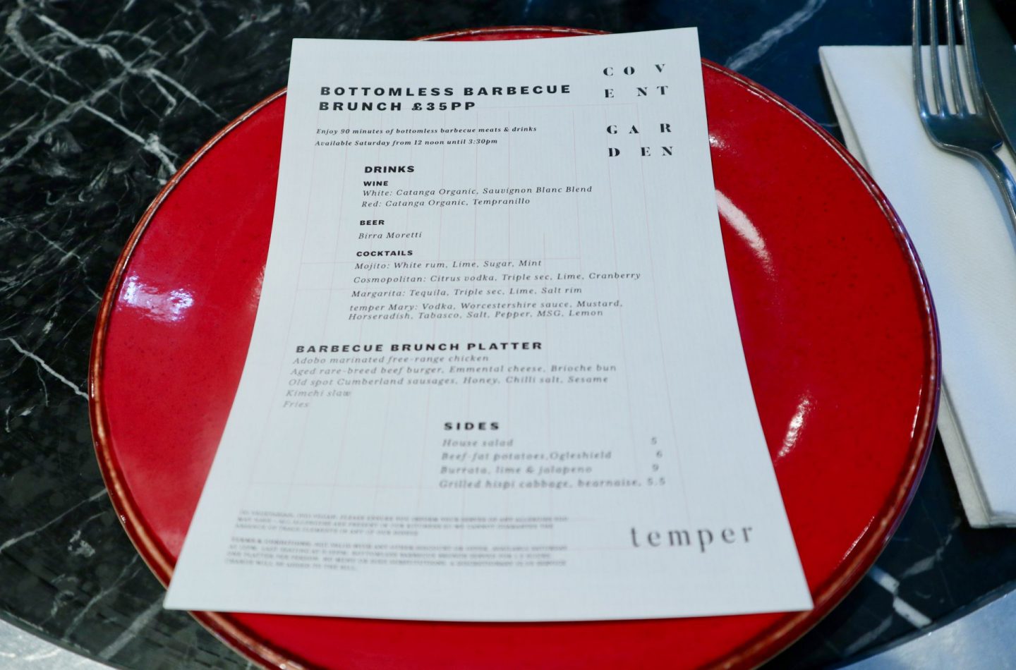 BOTTOMLESS BARBECUE BRUNCH TEMPER COVENT GARDEN Dancing In High Heels