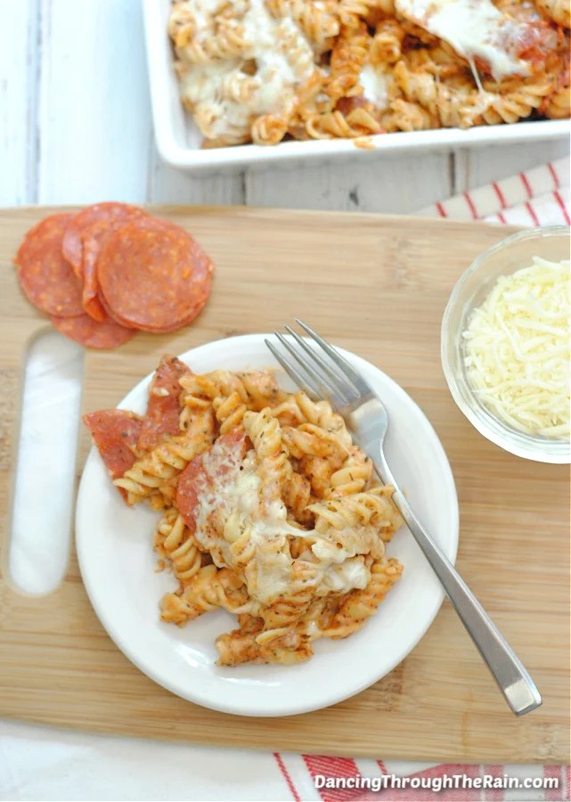 Easy Pepperoni Pasta Bake Dancing Through the Rain