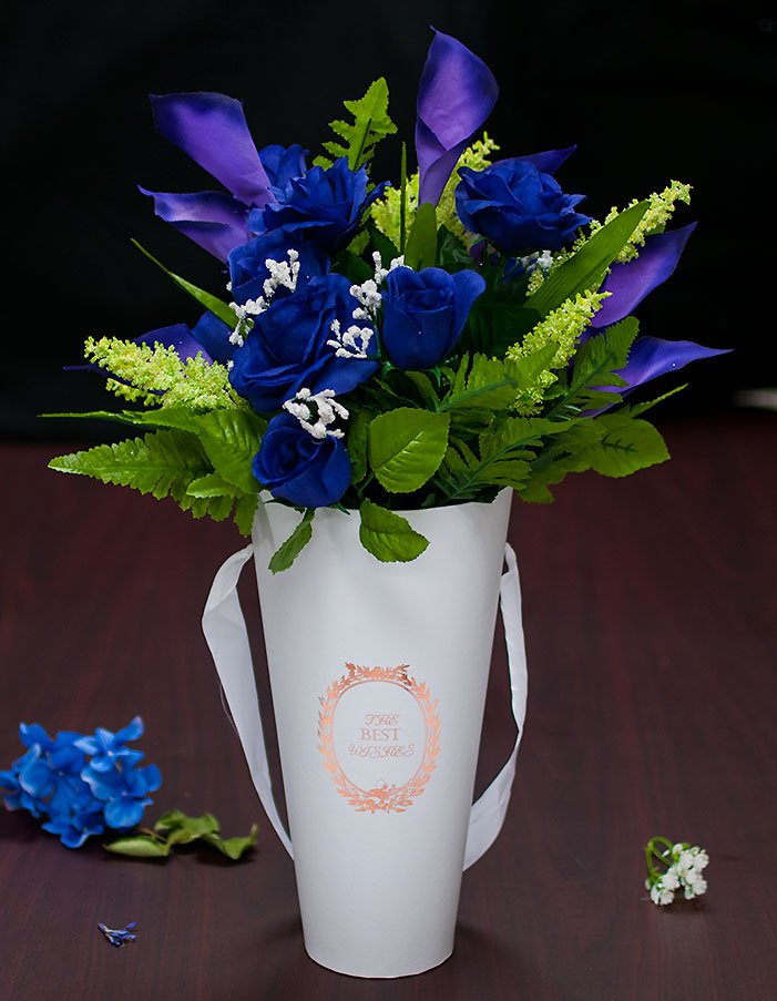 W9208 White Cylinder "Just for You" Flower Box D & E Floral Supplies