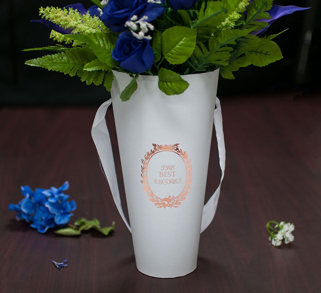 W9208 White Cylinder "Just for You" Flower Box D & E Floral Supplies