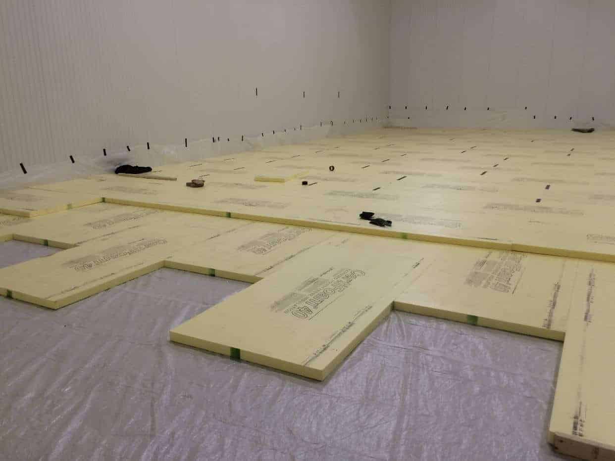 5,000 SQ FT 10F Holding Freezer with Glycol Underfloor Heat D & H