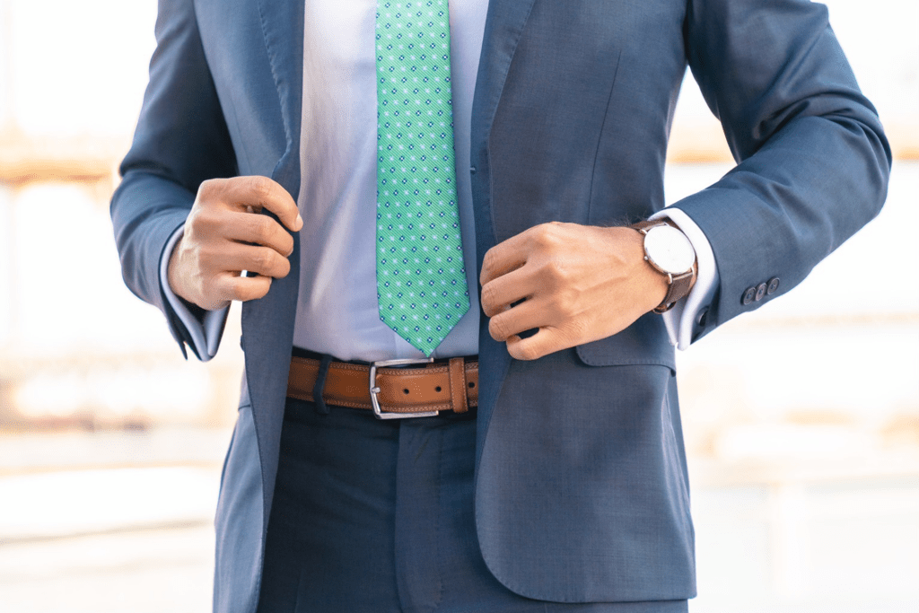 BASIC RULES WHEN WEARING A BELT wearing a brown belt with a blue navy