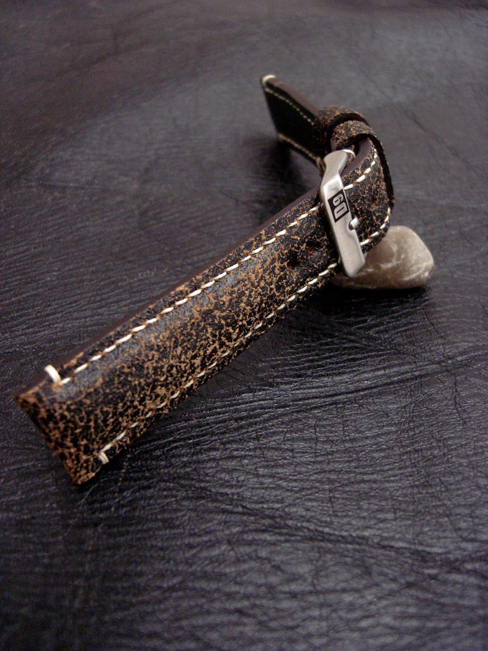 Super Distressed leather watch strap for Rolex Crackle finish 2018R