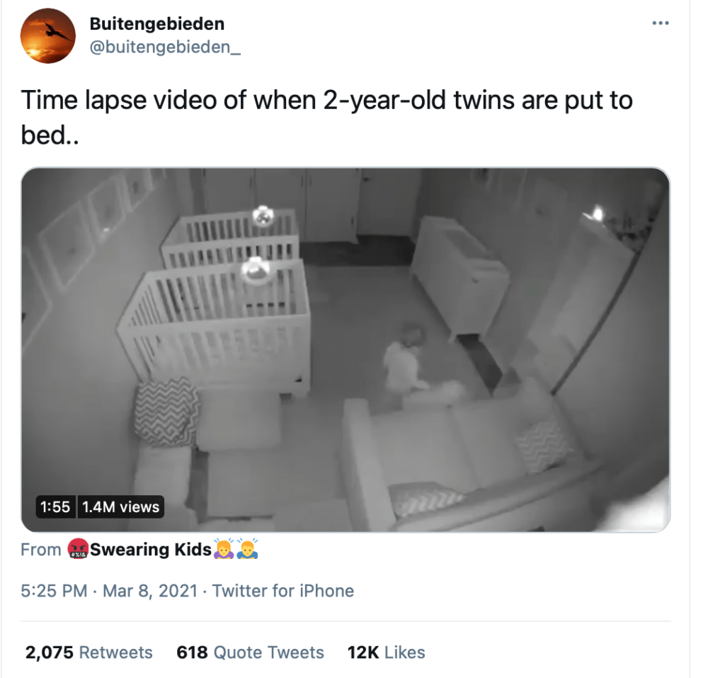 Video Putting TwoYear Old Twins to Bed Dangerous Intersection