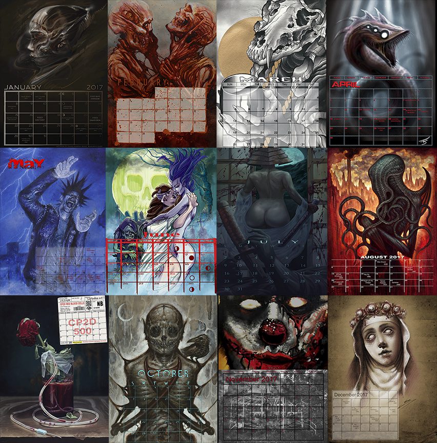 Dan Henk 2017 Horror Calendar!