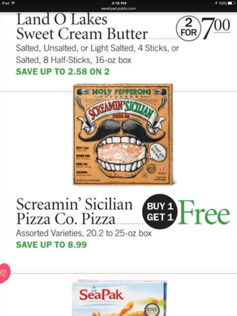 Best Frozen Pizza, Screamin’ Sicilian Pizza Co. On Sale Publix! Dan i Cook, i Eat, i Drink