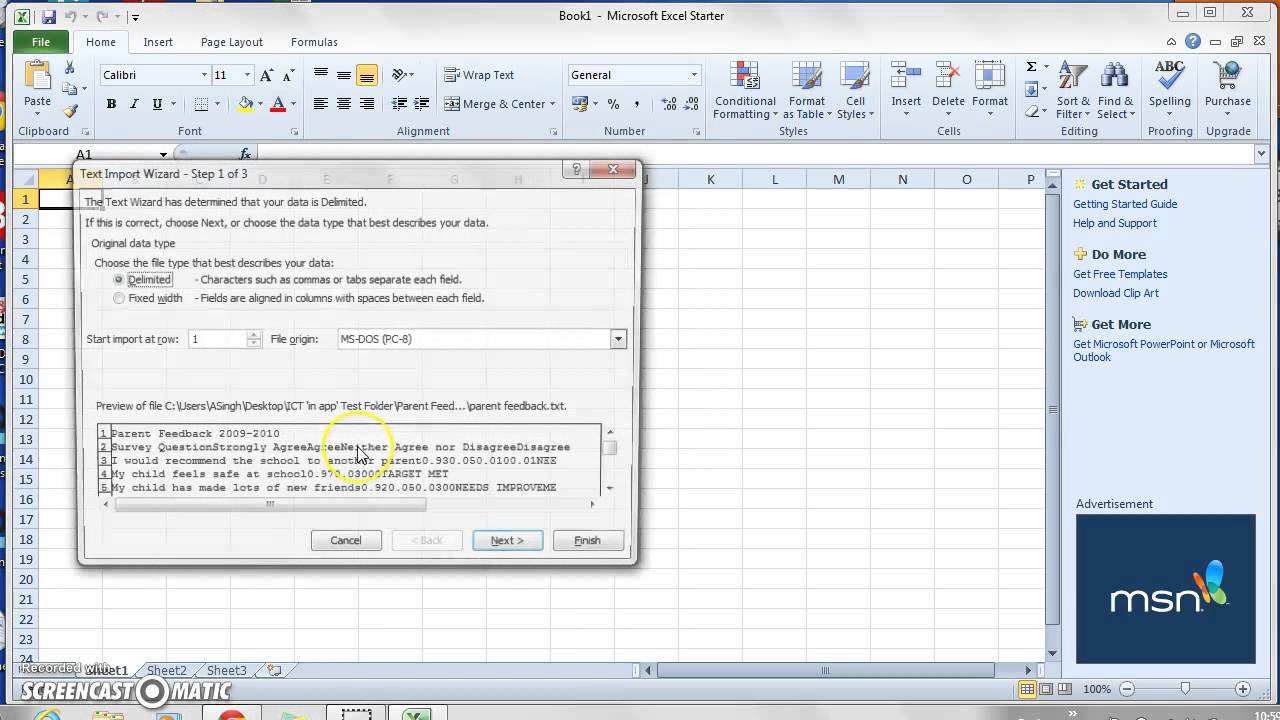 How to Convert a Text File into Excel File Technology