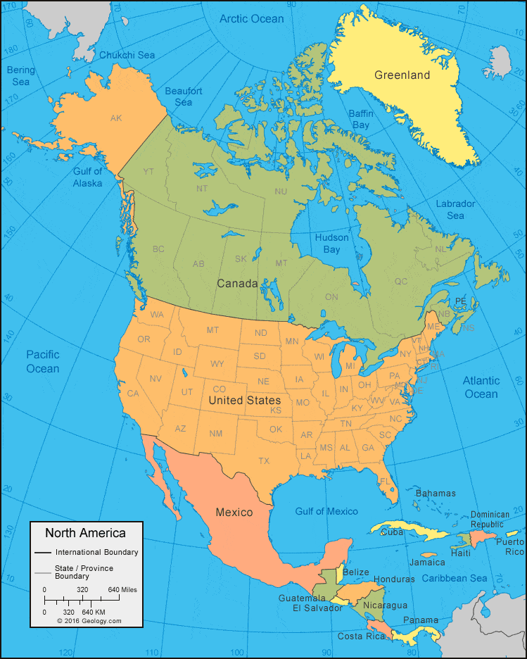 Interactive Map of North America Maps of Countries in North.