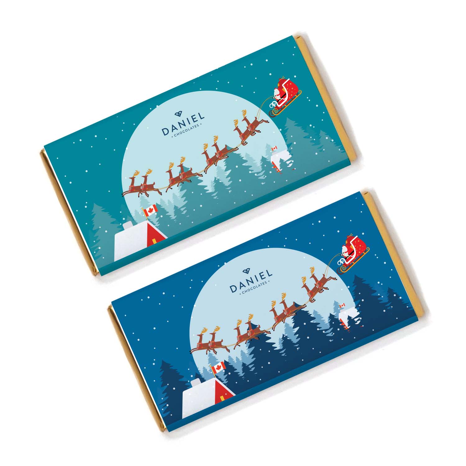 Santa Over Canada Chocolate Bar, 85g Daniel Chocolates