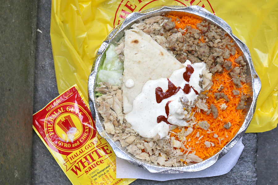 The Halal Guys Food Truck Power In NYC. Chicken Over Rice and That