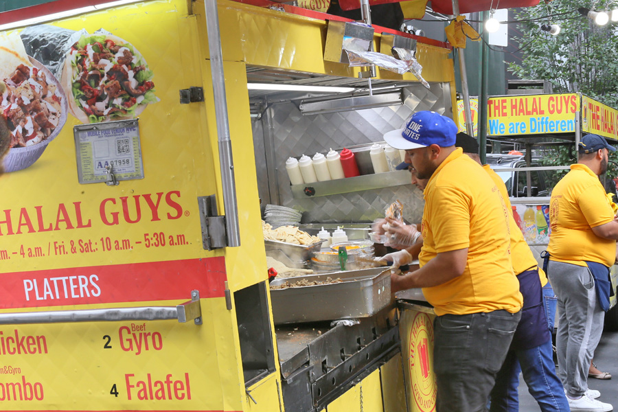 The Halal Guys Food Truck Power In NYC. Chicken Over Rice and That