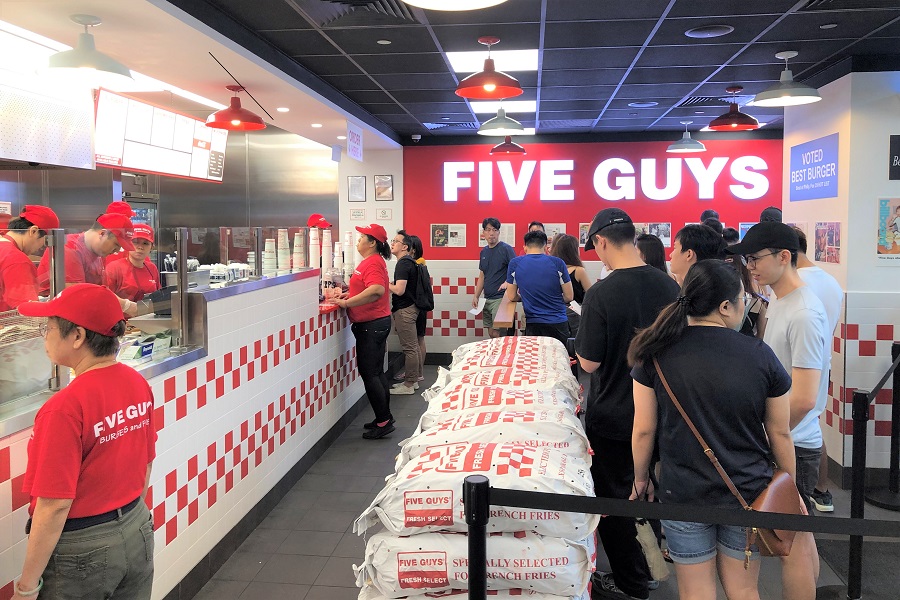 Five Guys Singapore Famous American Burgers At Plaza Singapura, Rather Pricey Though