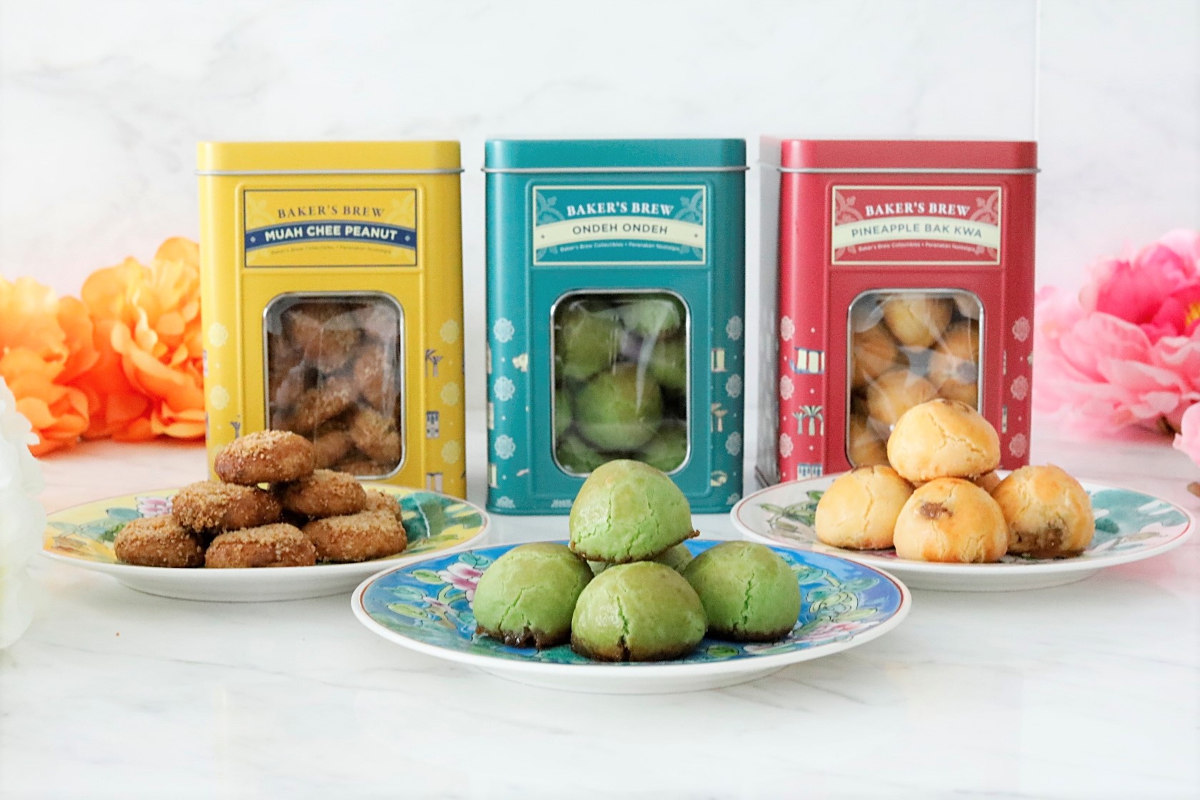 Baker’s Brew CNY Cookies 2021 Ondeh Ondeh, Pineapple Bak Kwa, And Muah Chee Peanut Cookies