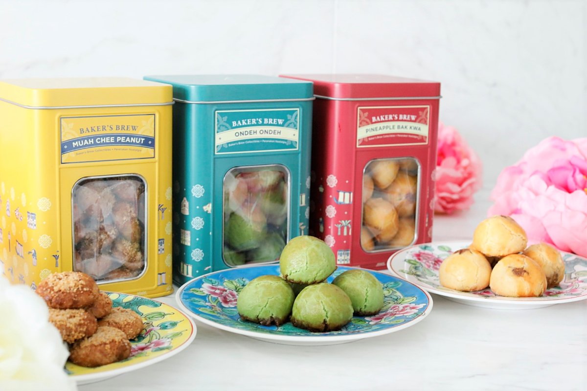 Baker’s Brew CNY Cookies 2021 Ondeh Ondeh, Pineapple Bak Kwa, And Muah Chee Peanut Cookies