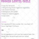 Veggie Lentil Chili: 1-dollar-1-pot meal