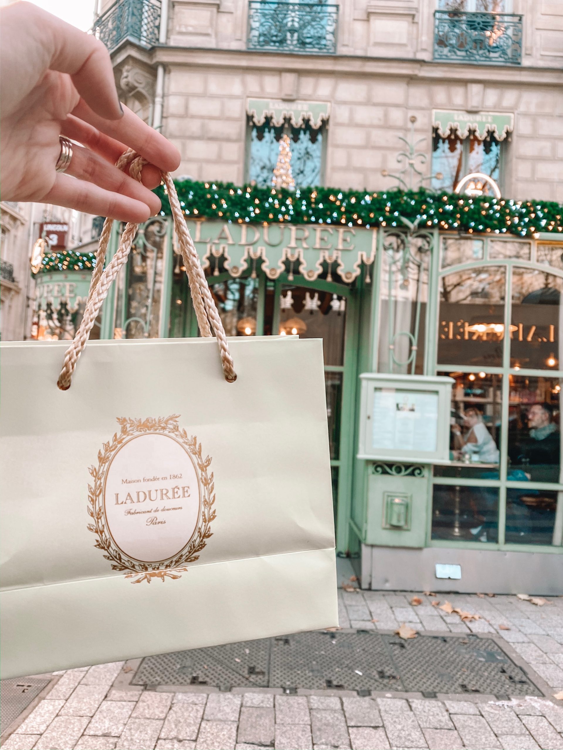 bag in front of store