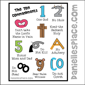Number Pictures -Ten Commandments Printable | Printable Craft Patterns