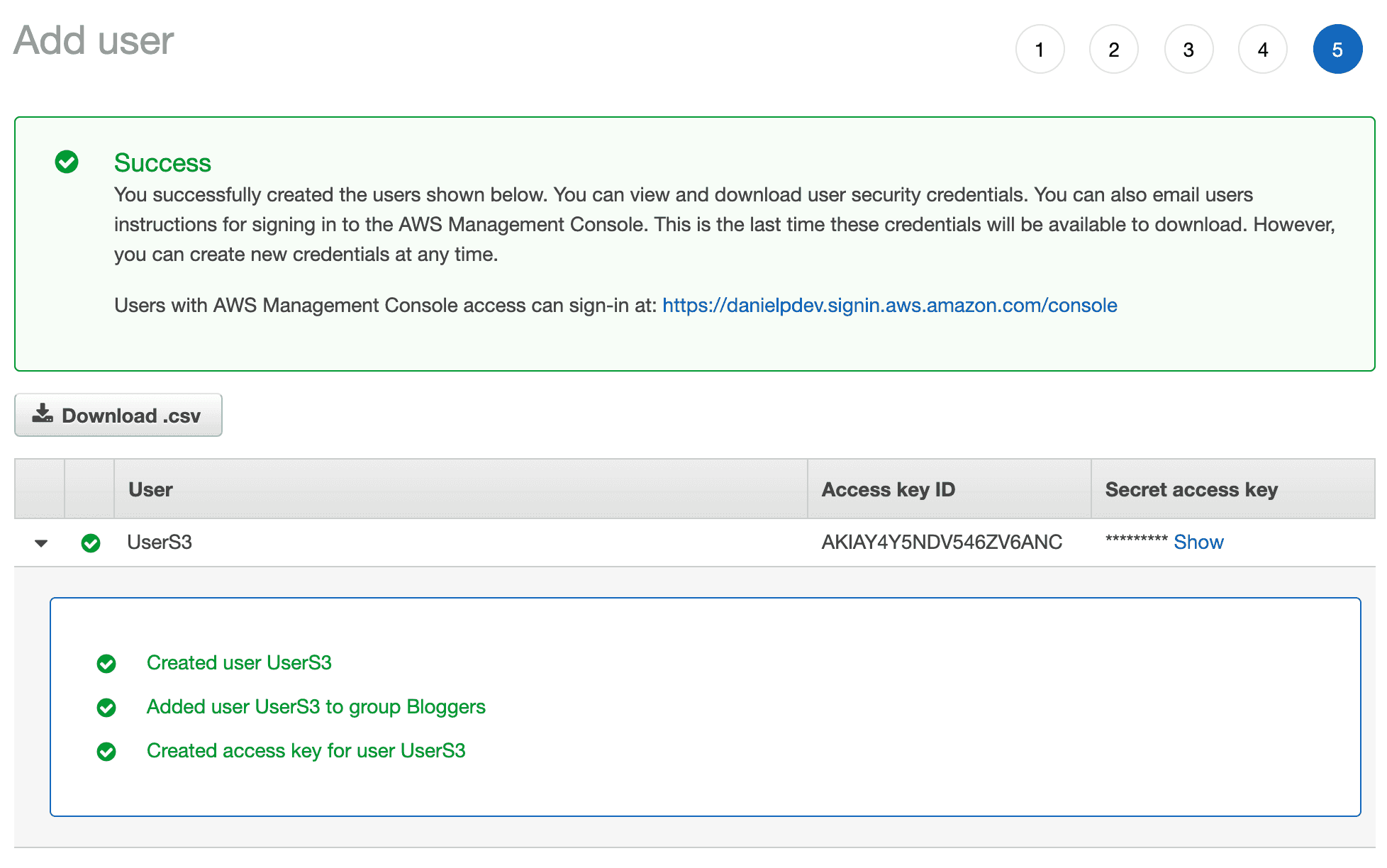 Create a user with full programmatic access to AWS S3 danielpdev
