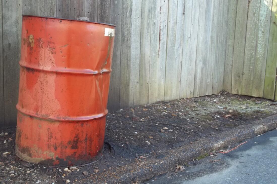A container left to leak Daniels Training Services