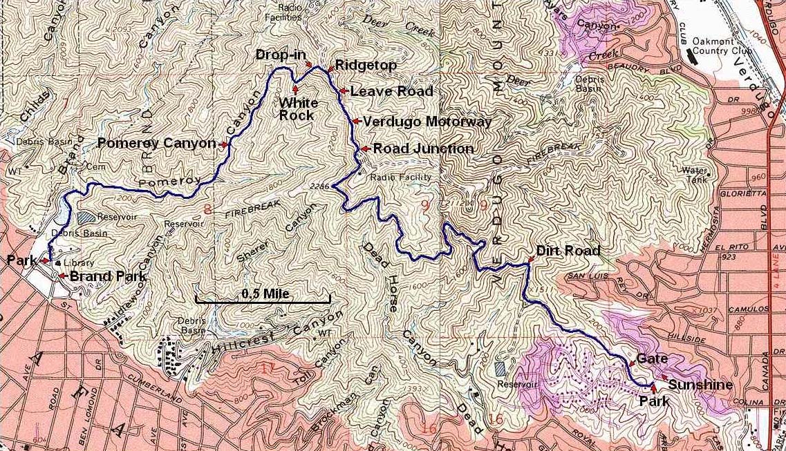 Pomeroy Canyon Map