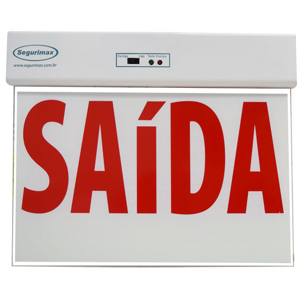 Sinalização Saída de Emergência Acrílica Standard LED Segurimax