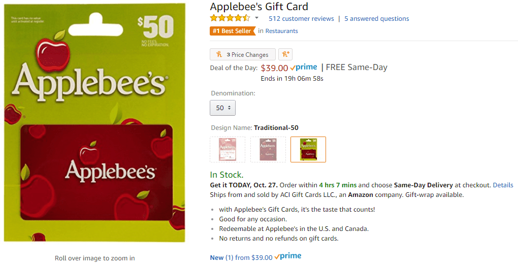 Applebee S Gift Card