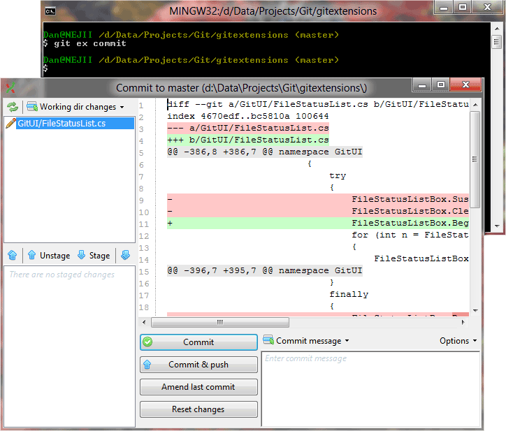 How to launch Git Extensions from Git Bash on Windows
