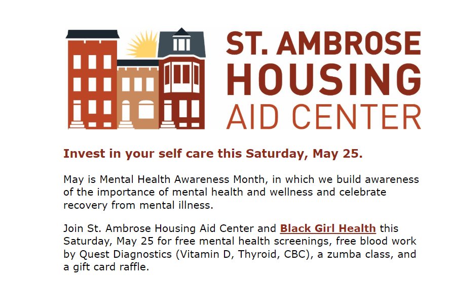 A Mental Health Day at St. Ambrose Housing Aid Center Dan Rodricks