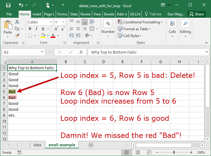 How to Delete Rows with a For Loop Dan Wagner Co