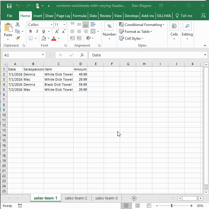 How to Combine Data when Columns are Different Dan Wagner Co