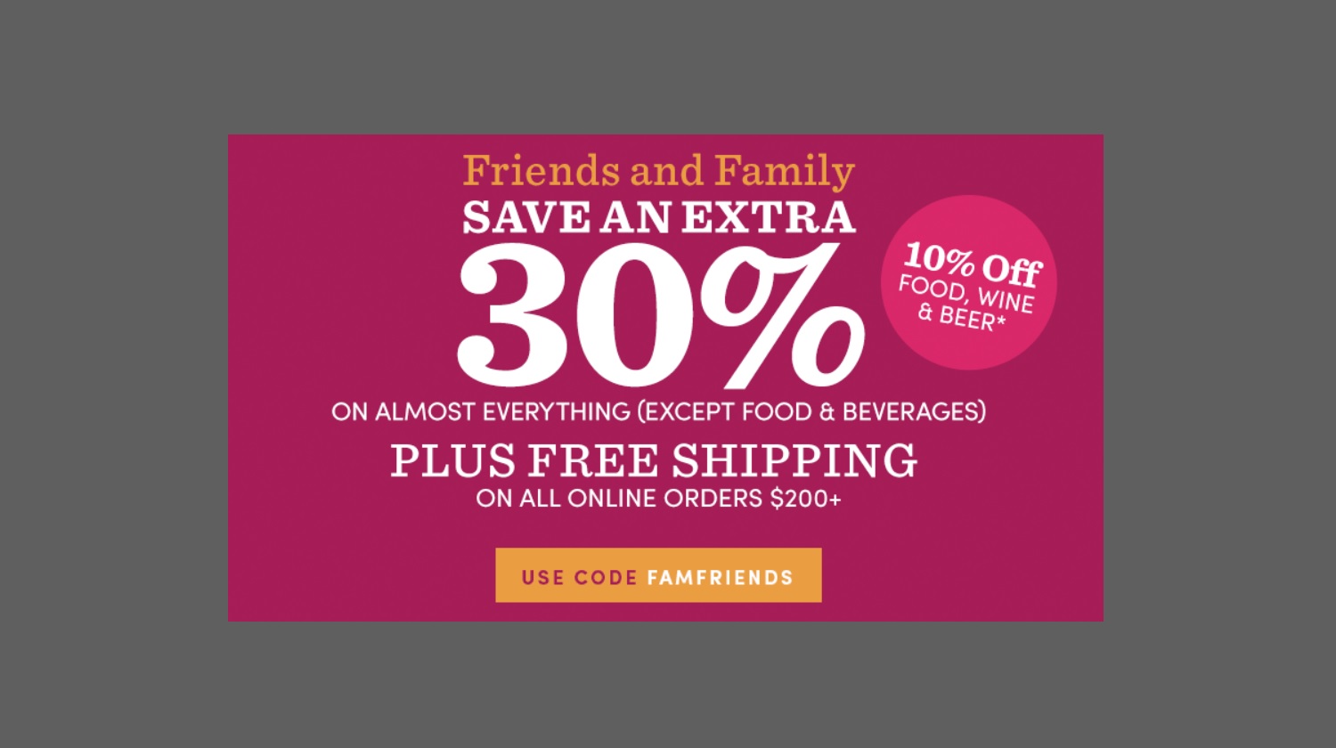 The Dappered Space Cost Plus World Market’s Friends & Family Sale