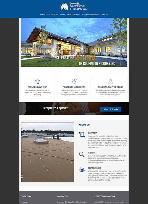 Conover Construction & Roofing's New site By Dara's Design