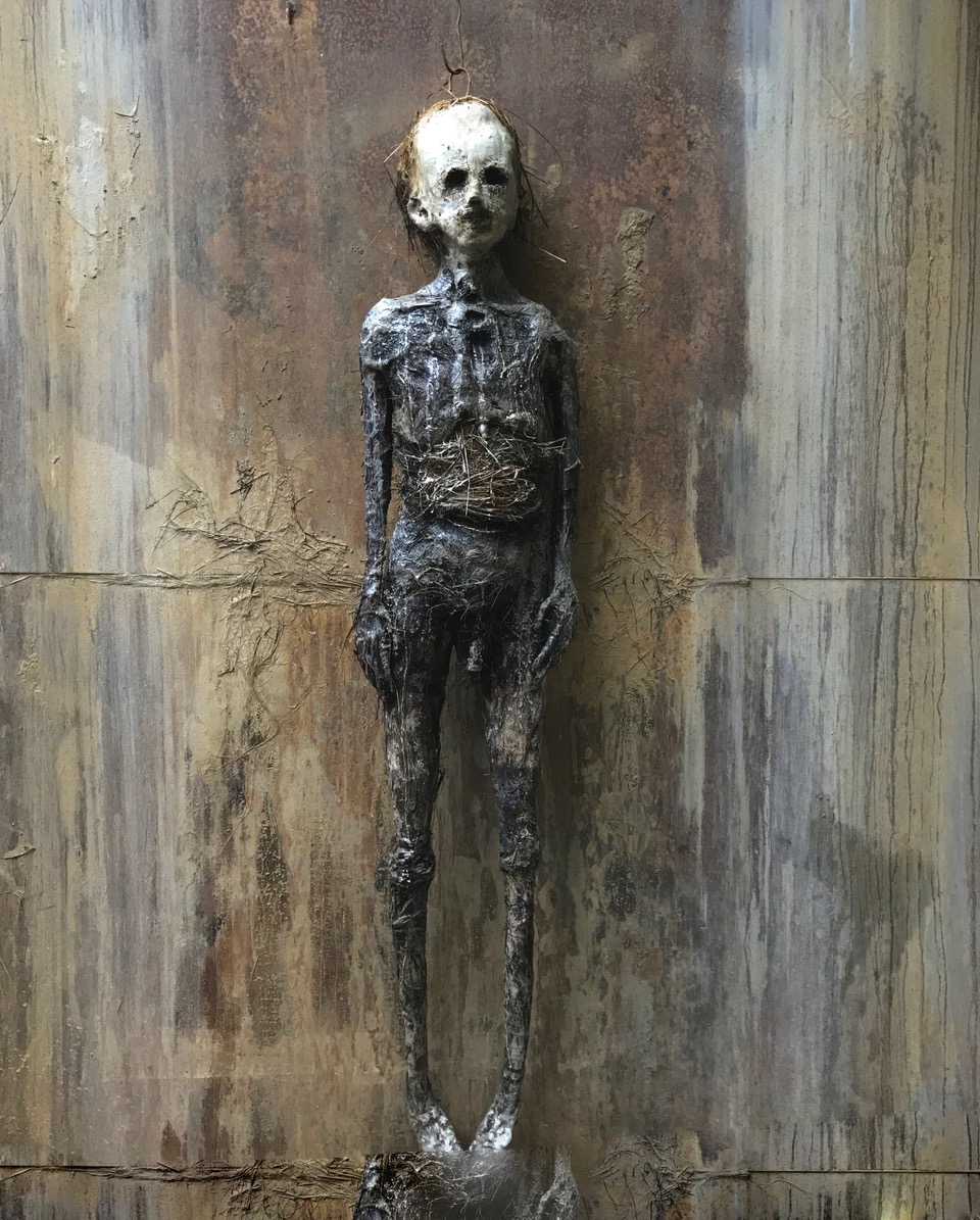 Untitled Sculpture 10 by Olivier de Sagazan, dark Sculpture for sale