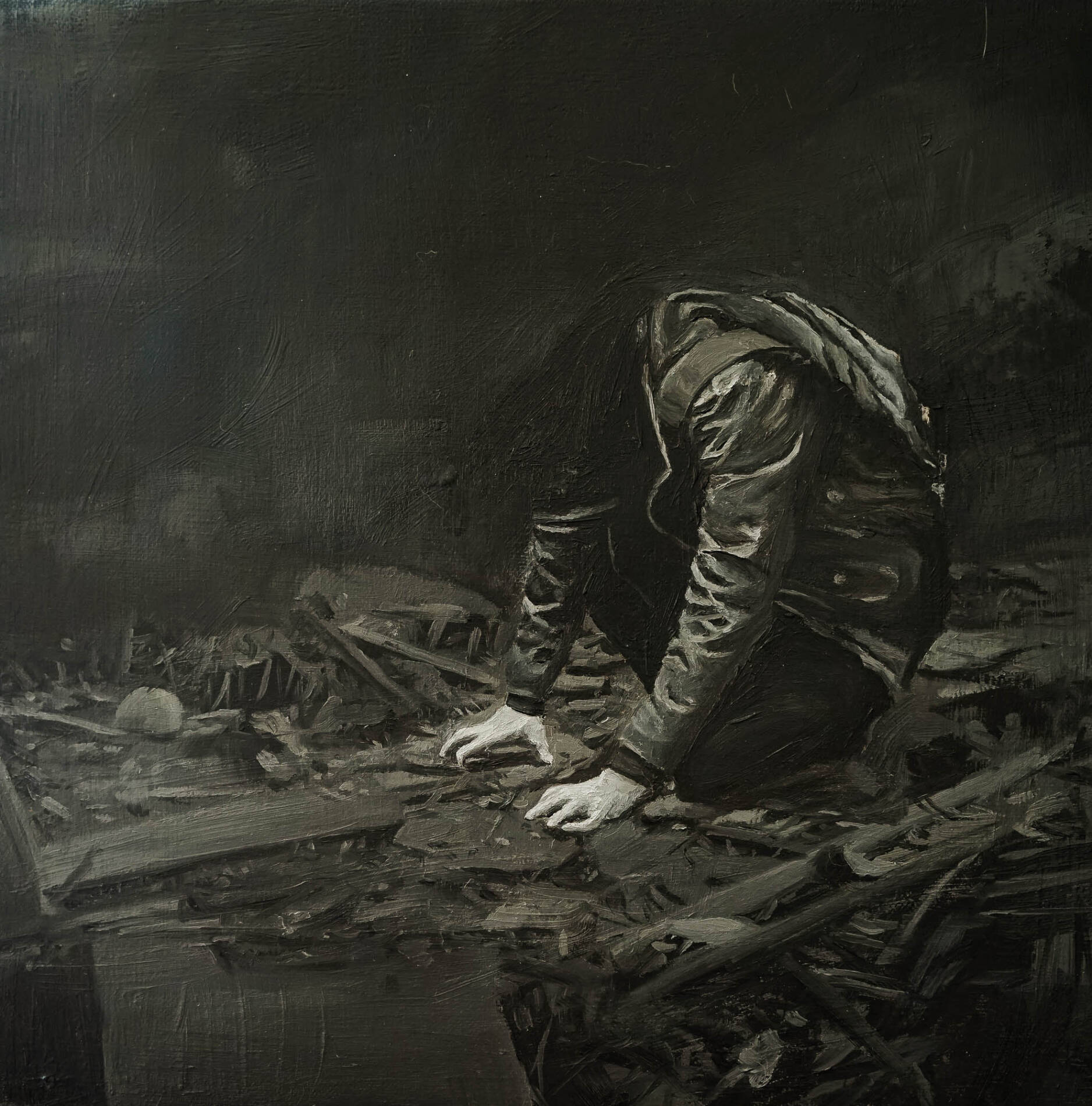 Resting by Rhys Knight, dark Paintings for sale, direct from the artist