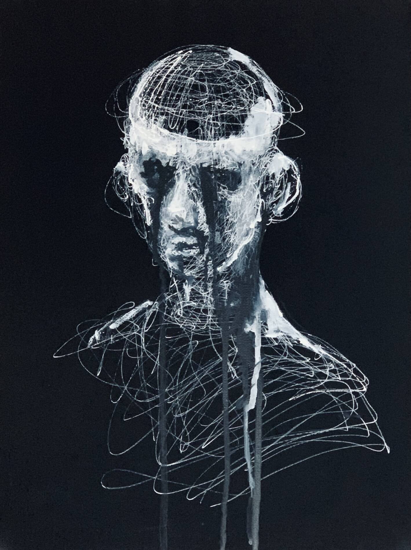 lines 2 by jerome royer, dark Paintings for sale, direct from the artist