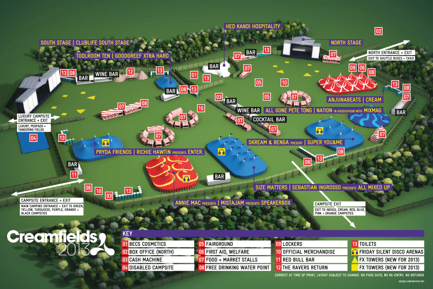 Beat It Creamfields site map released