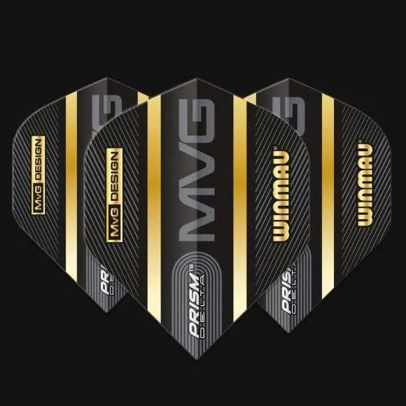 WINMAU PRISM DELTA MVG TRILOGY BLACK/GOLD DART FLIGHTS kopen