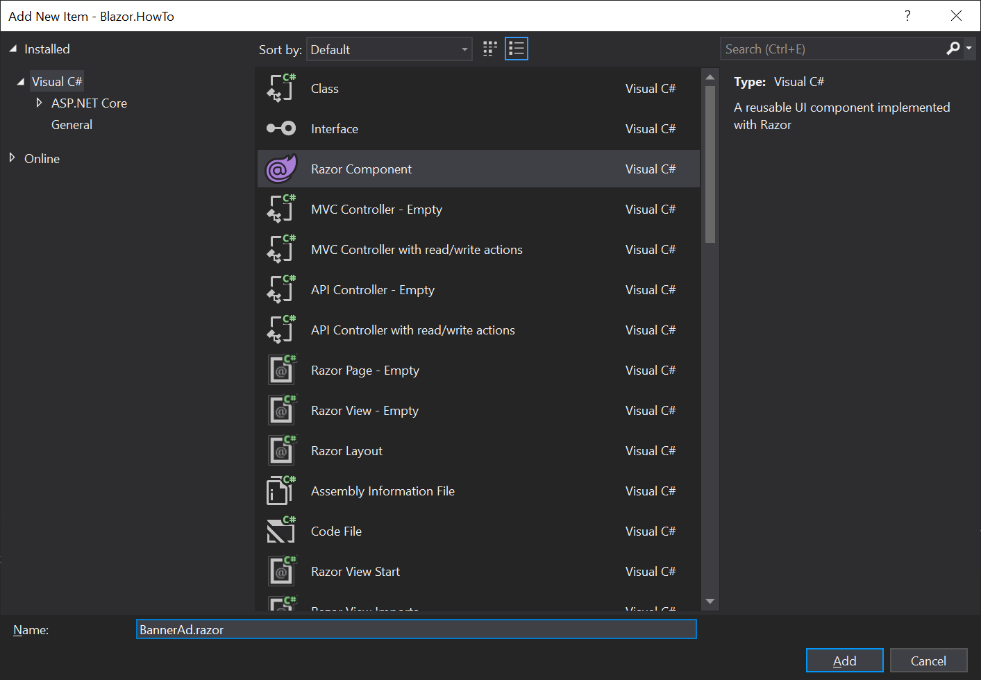 HowTo Create New Blazor Component DarthPedro's Blog