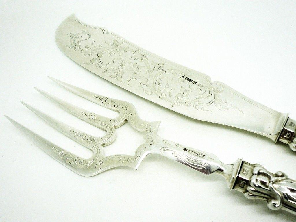 Silver Fish Servers, Cased, John Oxley, Sheffield 1847 Dart Silver Ltd