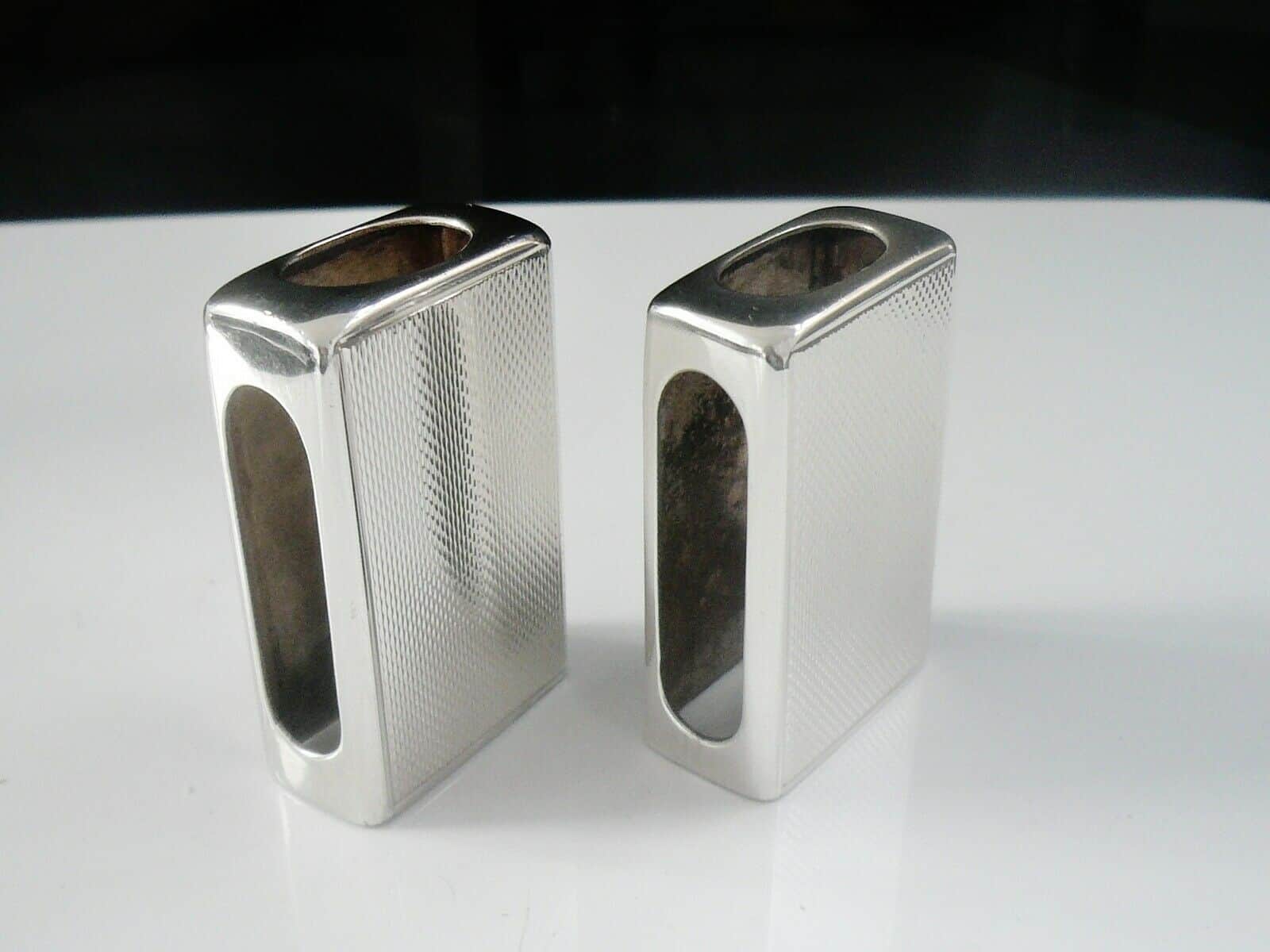 Sterling Silver Matchbox Holders, PAIR, London 1938, SJ Rose Dart