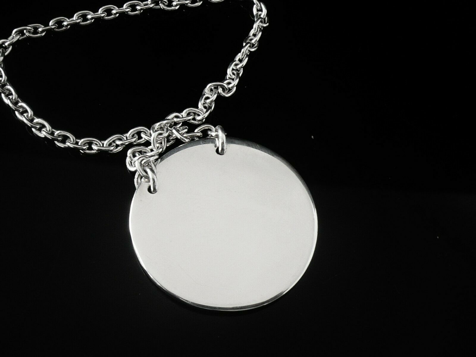 Sterling Silver Decanter Label, Blank, Circular, W I Broadway & Co