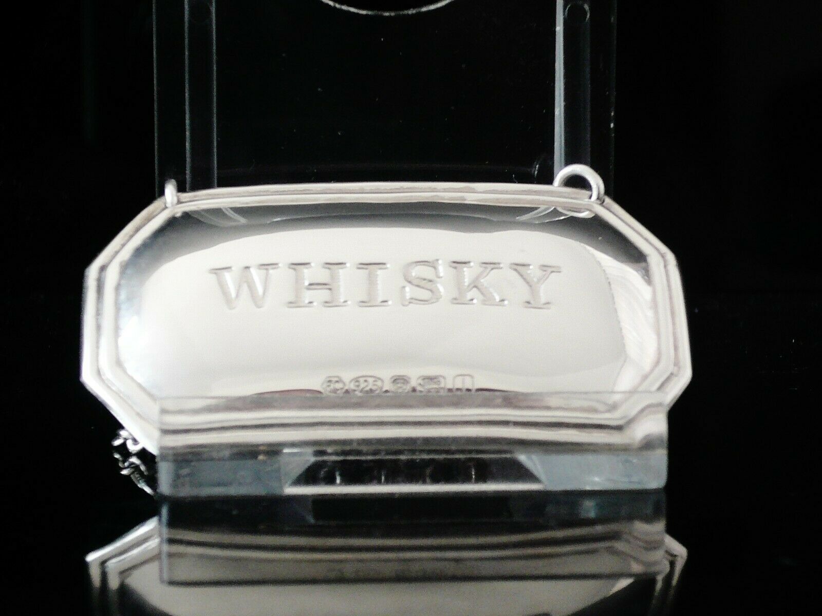 Silver WHISKY Decanter Label, Sheffield 2010, Carr's of Sheffield Ltd
